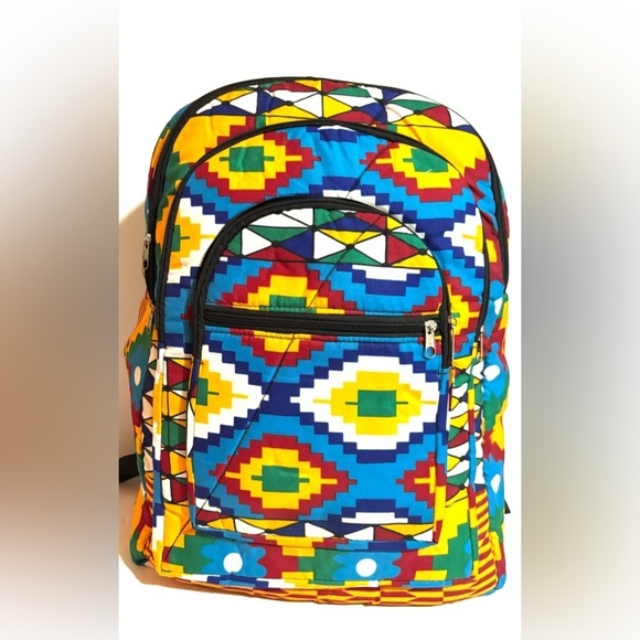 Handmade African ankara unisex  geometric  
Colorful backpack main image 4